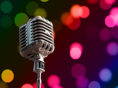 Bokeh arkaplanındaki mikrofon