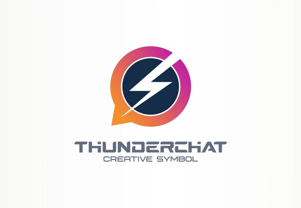 Δημιουργικό Εικονίδιο Μηνύματος Δύναμης Πρότυπο Λογότυπο Thunder Chat Lightning Γρήγορα Royalty Free Διανύσματα Αρχείου
