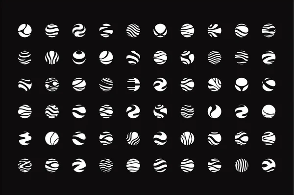 Набір Логотипів Сфери Колекція Геометричних Фігур Векторна Абстрактна Піктограма Елементи — стоковий вектор