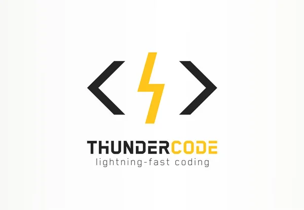 Λογότυπο Thunder Γρήγορη Ιδέα Λογότυπου Κωδικοποίησης Ανάπτυξη Προγράμματος Έννοια Τεχνολογίας Διάνυσμα Αρχείου