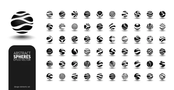 Kugler Logo Sæt Geometriske Former Samling Vektor Abstrakt Ikon Grafiske Stock-illustration