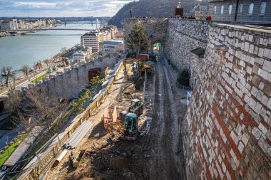 Buda Castle reconstruction works. Budapest, Hungary - February 2, 2023.