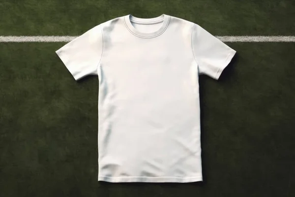 White Classic Blank Shirt Mock Logo Text Design Green Football — Stock Photo, Image