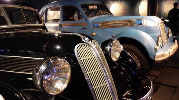 1938 Bmw 326 Black Vintage Car Mostra Museo Dell Automobile — Video Stock