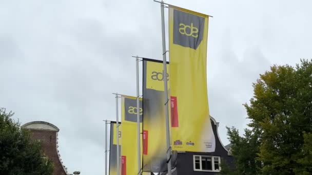 Ade Flags City Amsterdam Dance Event Biggest Dance Event Electronic — Stock Video