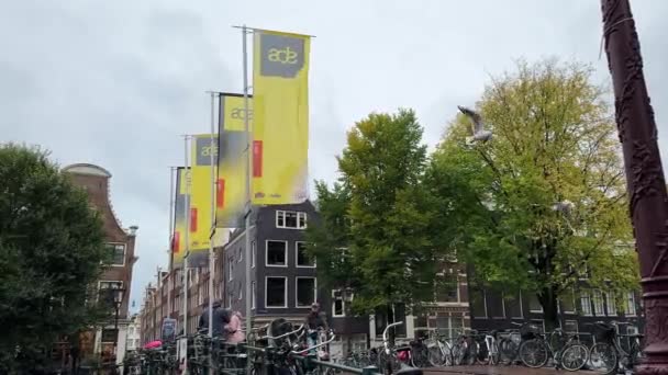 アムステルダム ダンス イベント 最大のダンス イベント エレクトロニック ミュージック フェスティバルの間 市内のAdeフラグ アムステルダム — ストック動画