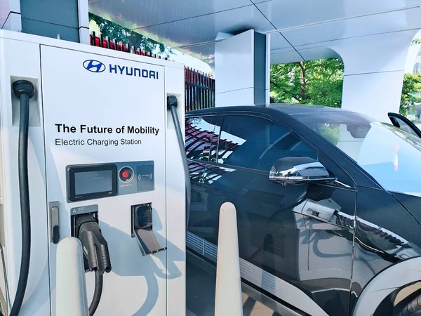 Jakarta Indonézia 2022 Szeptember Hyundai Által Támogatott Nyilvános Töltőállomás Képe — Stock Fotó