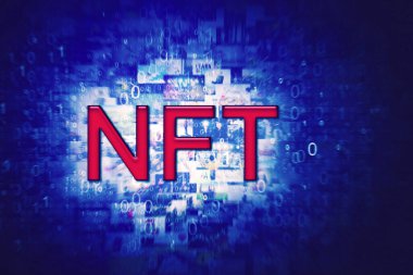 Siber uzayda sanal ekran arkaplanı olan ödenebilir olmayan sembol metni