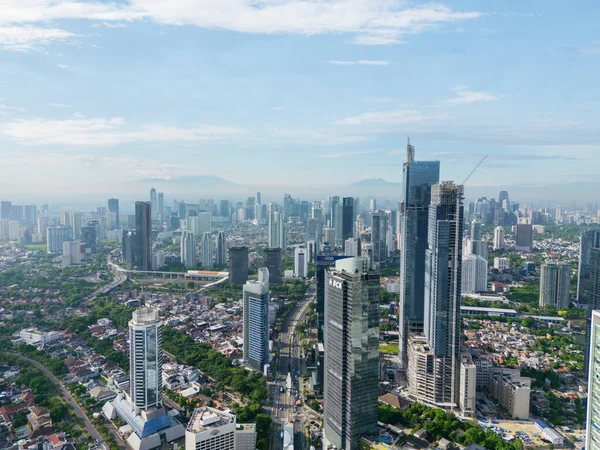 Jakarta Indonézia November 2022 Gyönyörű Táj Jakarta Városkép Ködös Hegyi — Stock Fotó
