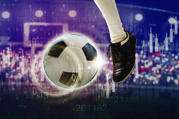 stock image Composite image Football game statistics. Mixed media