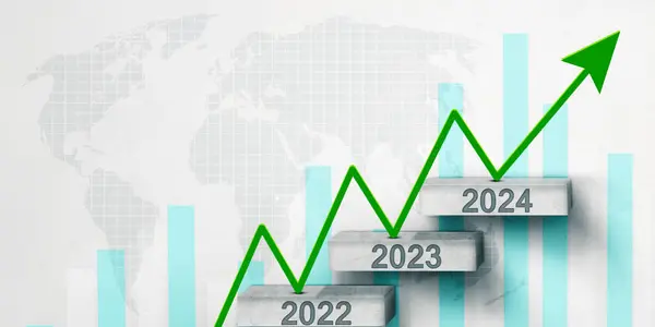 Business concept for growth success process from 2022 to 2024 and onward