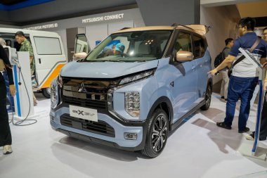 Jakarta, Endonezya - 29 Ağustos 2023 Mitsubishi X EV Gaikindo Uluslararası Otomobil Fuarı 'nda sergilendi