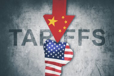 ABD - Çin Ticaret Savaşı ve Tarifeler Konsepti