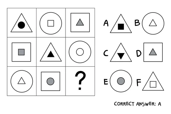 Логические Задачи Тест Выбери Правильный Ответ Образовательная Игра Детей Векторная — стоковый вектор