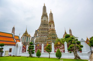 Wat Arun Ratchawararam Ratchawaramahawihan temple at Bangkok, Thailand. Buddhist temple, famous tourist destination.