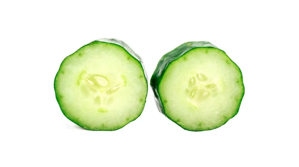 Fresh Slice Cucumber White Background — Stock Photo, Image