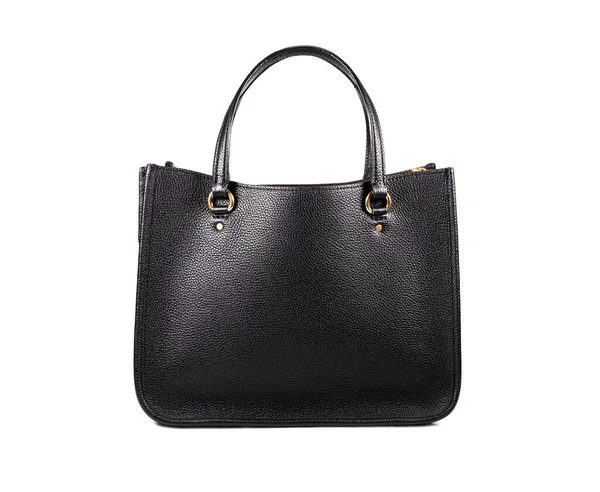 black lady\'s handbag bag isolated on a white background