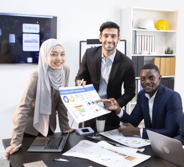 Yöneticiler pazarlama faaliyetlerini planlamak için toplanıyorlar.