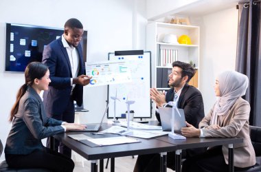 Yöneticiler pazarlama faaliyetlerini planlamak için toplanıyorlar.