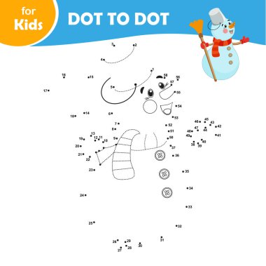 Güzel kardan adam, parmak izi. Çocuklar için nokta nokta mini oyun. Çocuklar için eğitici, akıllı kartlar. Bir dizi komik çizgi film karakteri. Çizilmiş, çocuklar için sevimli kardan adamlar.