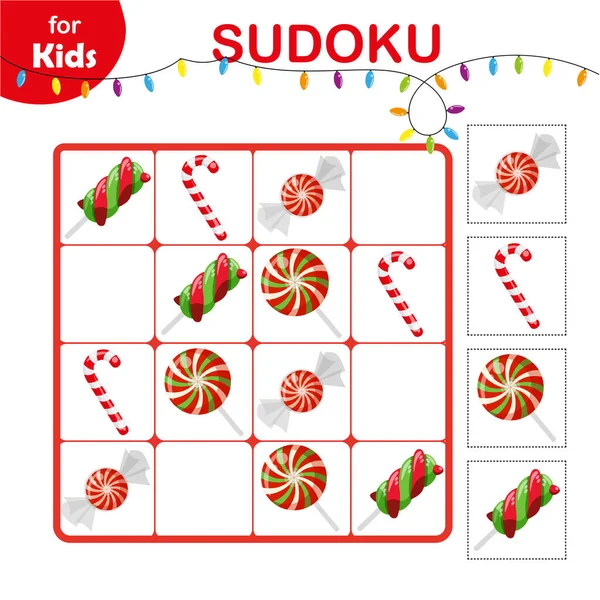 Sudoku. Çocuklar için mini oyunlar. Çocuklar için hafıza oyunu. Doğum günü, paskalya ve cadılar bayramı için Noel ve yeni yıl tatlıları. Şekerlemeler, lolipoplar, tasarım için ikonlar ve elementler. tatil serisi.