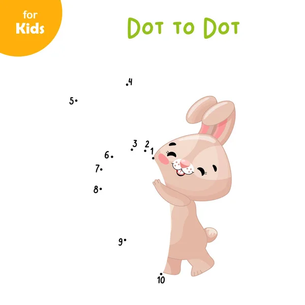 Minispiel Für Kinder Verbinden Sie Die Punkte Durch Zahlen Und — Stockvektor