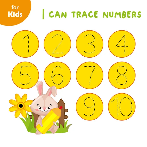 Mini Spiel Für Kinder Ich Kann Zahlen Umkreisen Bild Mit — Stockvektor