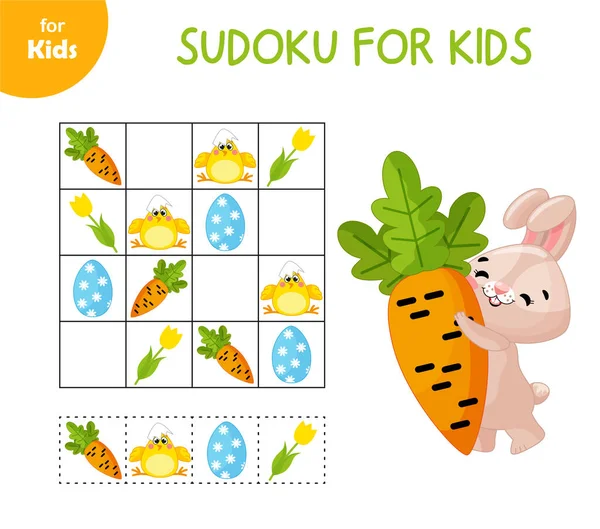 Lernspiele Für Kinder Mathematik Logik Lösen Sie Das Problem Sudoku — Stockvektor