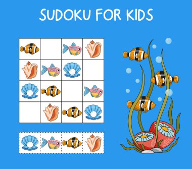 Çocuklar için mini oyunlar. Anaokulu öğrencileri. Sudoku, bir resim al. Balık ve deniz şakayığı resmi. Anaokulu öğrencileri için mantıklı görevler. hafıza gelişimi. Oyunlar 3-4 yıl.