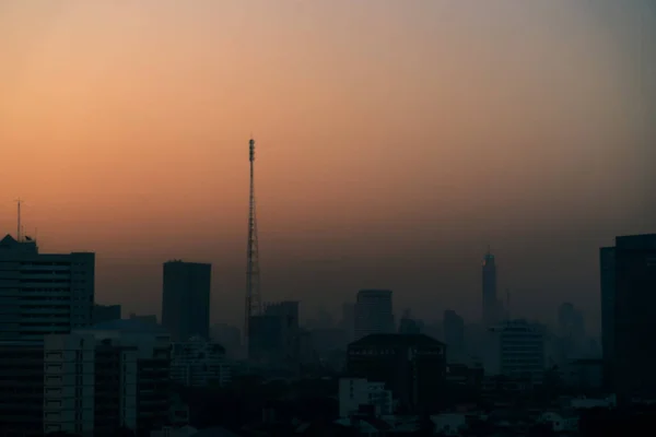 Hintergrund Stadt Bangkok Morgen Gutes Wetter — Stockfoto