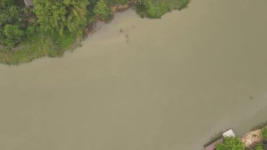 Yüksek Açılı Merit Yapma Töreni Videosu, Budist Keşiş Yönetmeliği, Surat Thani Eyaleti, Tapee Nehri yakınında.