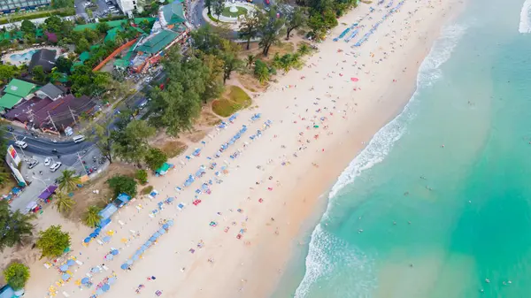 Kata Beach Insel Phuket Thailand Blauer Himmel Und Weißer Sandstrand — Stockfoto