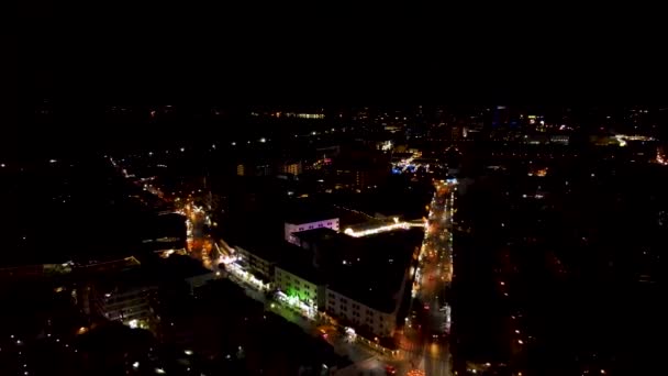 Drone Kamera Patong Şehrinin Phuket Tayland Geceleri Herkesin Gece Ziyaret — Stok video