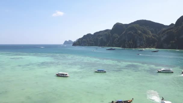 Drone Videokameror Öar Krabi National Park Thailand Turistattraktioner Vackra Stränder — Stockvideo