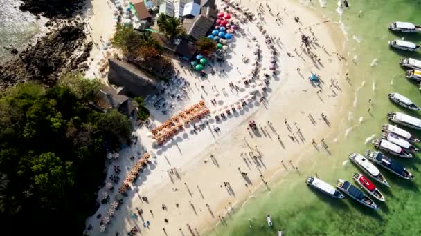 Drone Videocamera Eilanden Krabi National Park Thailand Toeristische Attracties Prachtige — Stockvideo