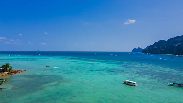 High Angle View Sea Koh Phi Phi Major Tourist Attraction — Stock Photo, Image