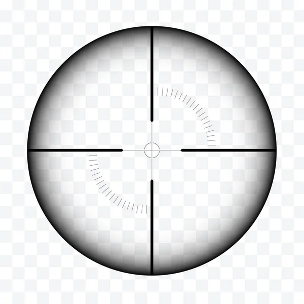 Realistic Sniper Hunting Rifle Sight Reticle Transparent Background Crosshair Vector — Stock Vector