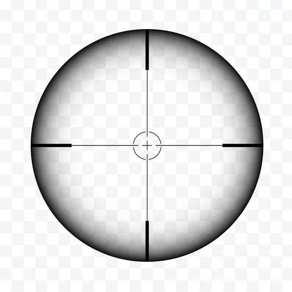 透明な背景に十字が付いている狙撃銃の円形の視力の現実的なイラスト ベクター — ストックベクタ