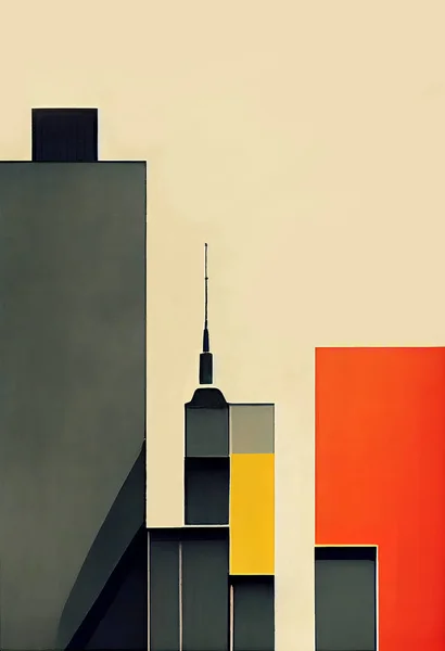 Póster Formas Bauhaus Formas Patrones Geométricos Edificios Modernos Con Figuras — Foto de Stock