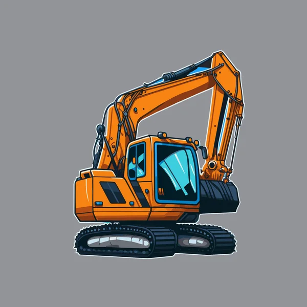 Illustration Vecteur Véhicule Chargeur Extrémité Bulldozer Machine Carrière Roue Pierre — Image vectorielle