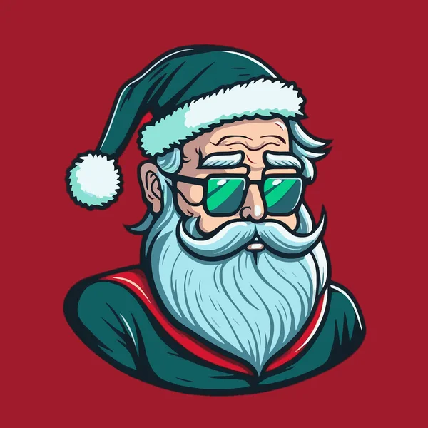 Vánoční Santa Claus Cartoon Veselé Vánoce Šťastný Nový Rok Přání — Stockový vektor