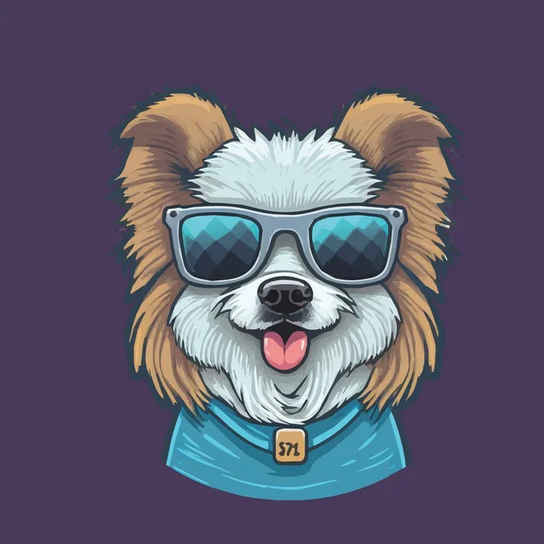Διάνυσμα Λογότυπο Εικονογράφηση Δροσερό Σκυλί Μασκότ Στυλ Κινουμένων Σχεδίων — Διανυσματικό Αρχείο