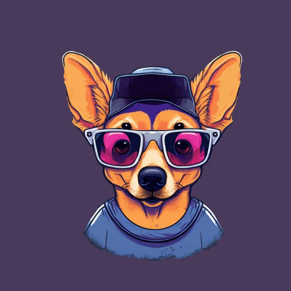 Ilustración Del Logotipo Del Vector Cool Dog Mascot Cartoon Style — Archivo Imágenes Vectoriales