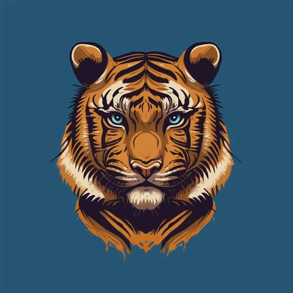Ilustração Logotipo Emblema Cara Tigre Para Logotipo Esporte Shirt Mascote — Vetor de Stock