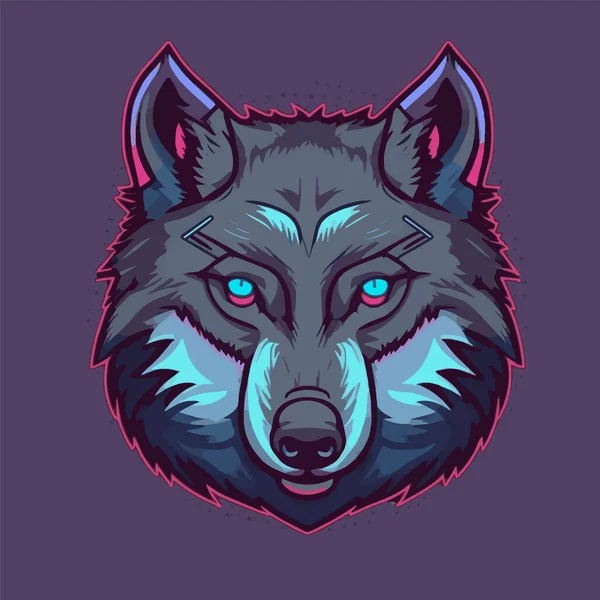 Wolf Face Illustration Logo Design Pro Plakát Banner Maskot — Stockový vektor