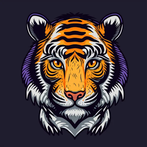 Znak Tiger Face Logo Ilustrace Pro Sport Logo Tričko Nebo — Stockový vektor