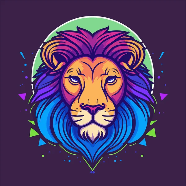 Ilustração Emblema Logotipo Cabeça Leão Para Ícone Mascote — Vetor de Stock