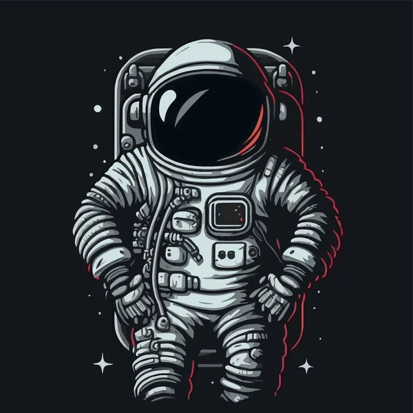 Astronauta Espacio Ilustración Historieta Para Logotipo Mascota — Archivo Imágenes Vectoriales