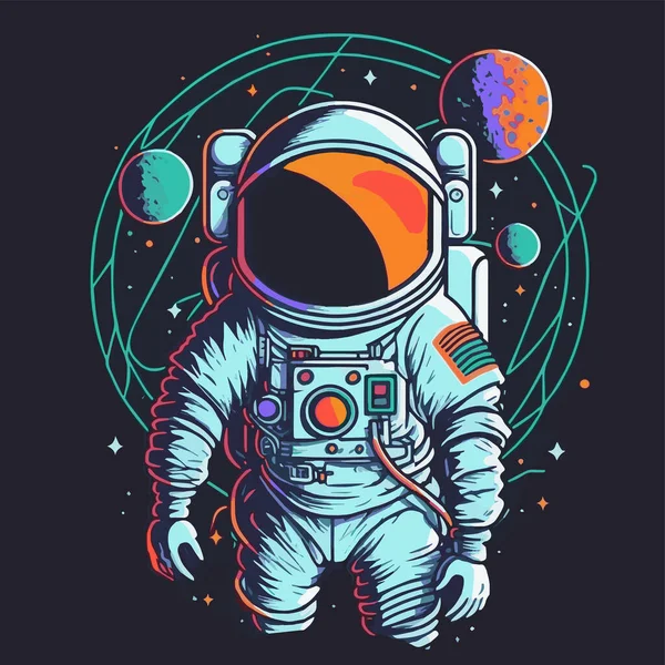 Astronaut Inn Arealkartoonillustrasjonen Logoen Eller Maskoten – stockvektor
