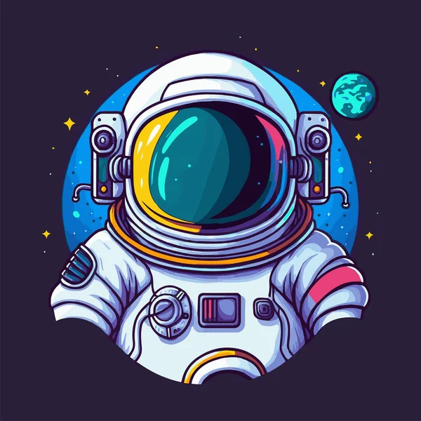 Astronauta Espacio Ilustración Historieta Para Logotipo Mascota — Archivo Imágenes Vectoriales